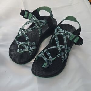 Stylish Black and Green Women's Sandals